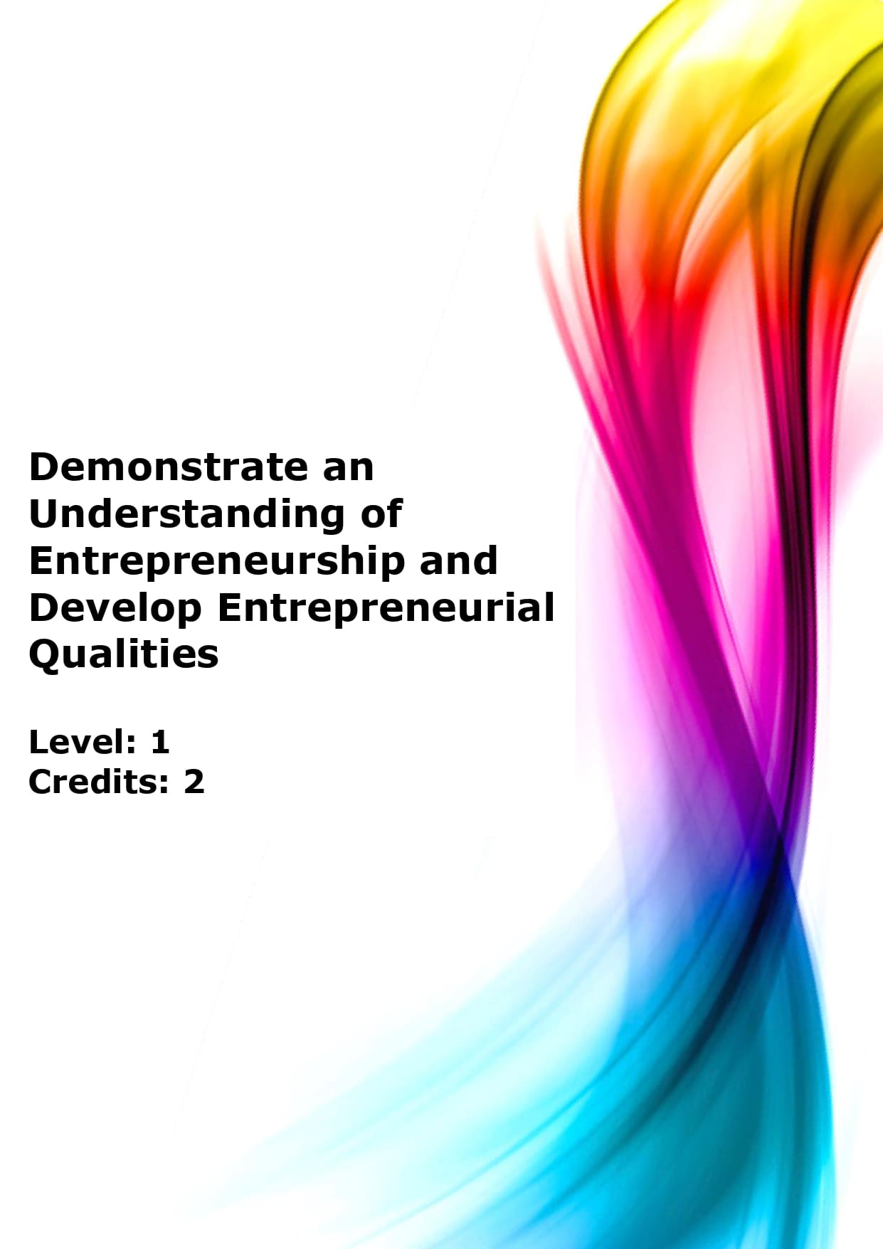 Demonstrate an understanding of entrepreneurship and develop entrepreneurial qualities US