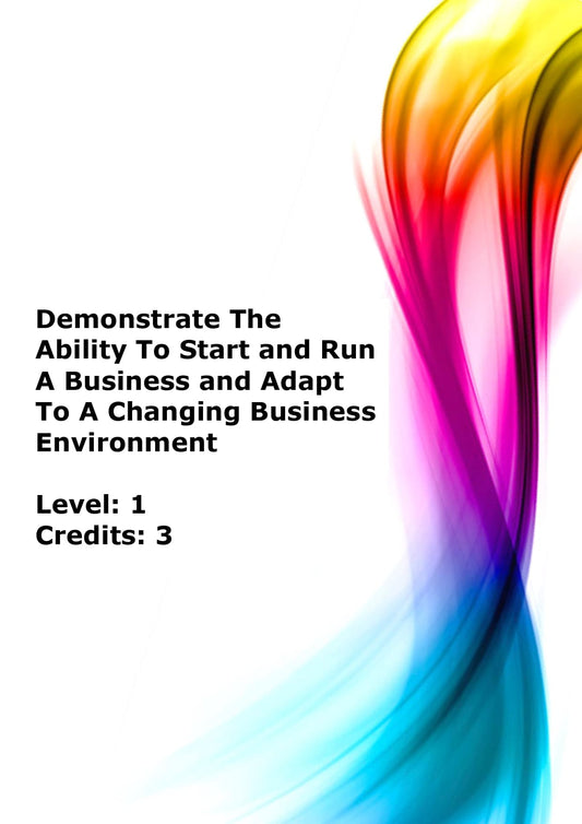 Demonstrate the ability to start and run a business and adapt to a changing business environment US