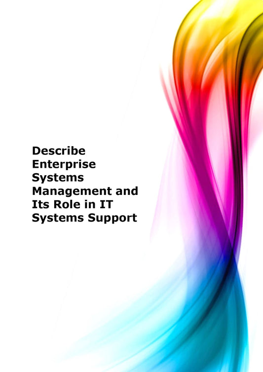 Describe enterprise systems management and its role in IT systems support