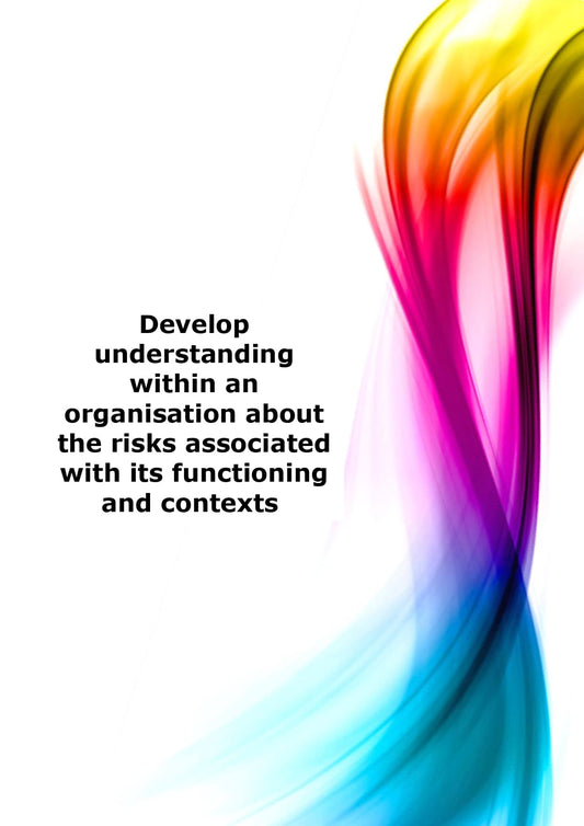 Develop understanding within an organisation about the risks associated with its functioning and contexts 