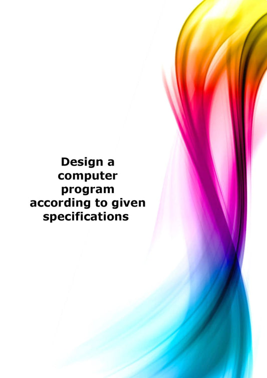 Design a computer program according to given specifications 