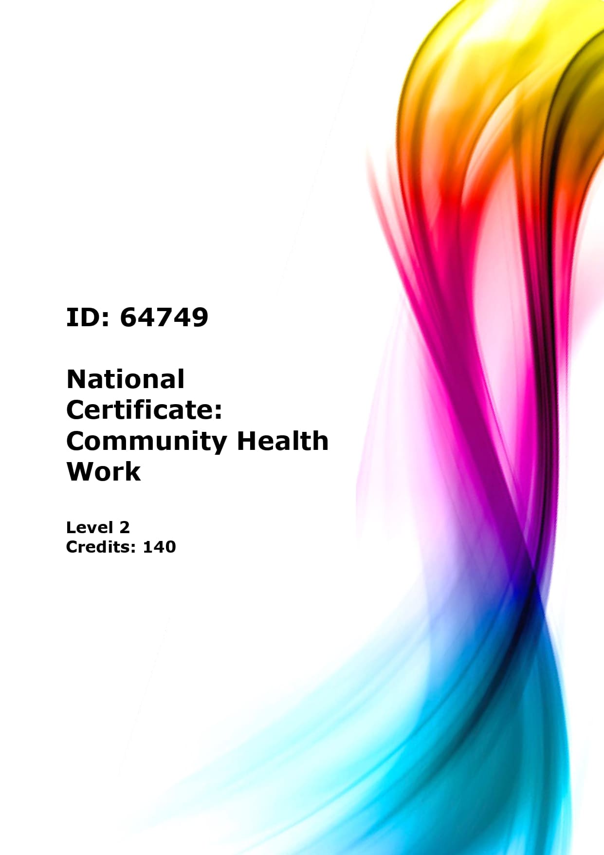 National Certificate: Community Health Work