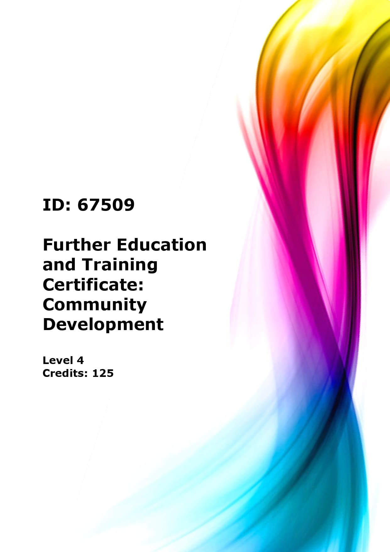 Further Education and Training Certificate: Community Development